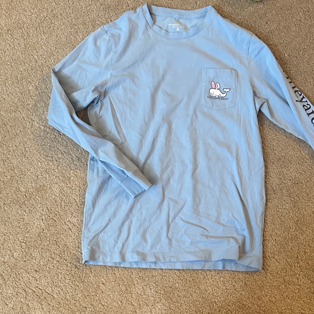 Vineyard vines, Easter whale Kids Blue Long Sleeve Shirt m medium